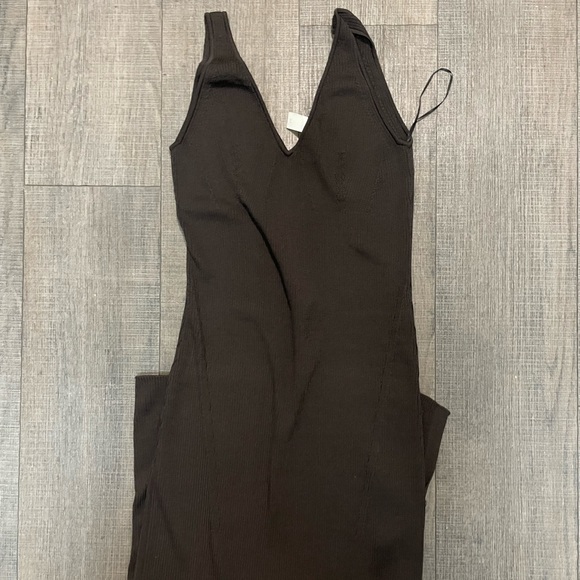 H&M Chocolate Brown Rib-Knit Dress Sz S - Picture 5 of 7